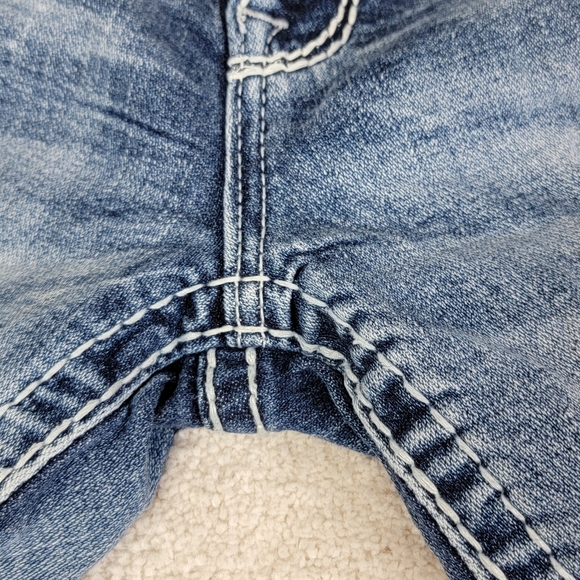 Rock Revival Peacoat Mid Rise Distressed Ankle Skinny Denim Blue Jeans Sz 26 - Picture 13 of 16